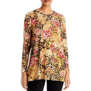 Johnny Was Multicolor Floral and Leopard Tunic